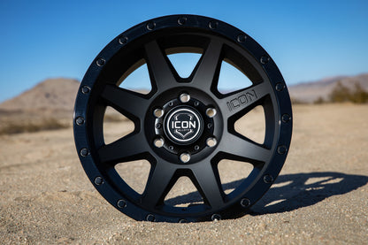 ICON Rebound 17x8.5 6x135 6mm Offset 5in BS 87.1mm Bore Double Black Wheel-LTW Motorsports