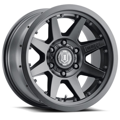 ICON Rebound Pro 17x8.5 6x5.5 25mm Offset 5.75in BS 95.1mm Bore Satin Black Wheel-LTW Motorsports