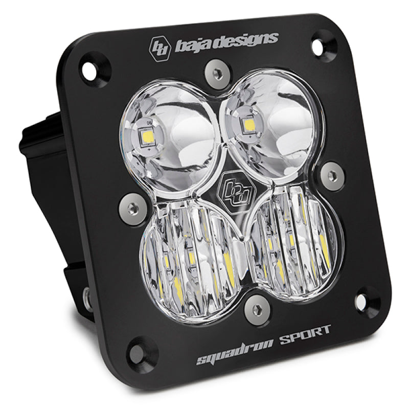 Baja Designs Squadron Sport Driving/Combo Pattern Flush Mount Black LED Light Pod - Clear-LTW Motorsports