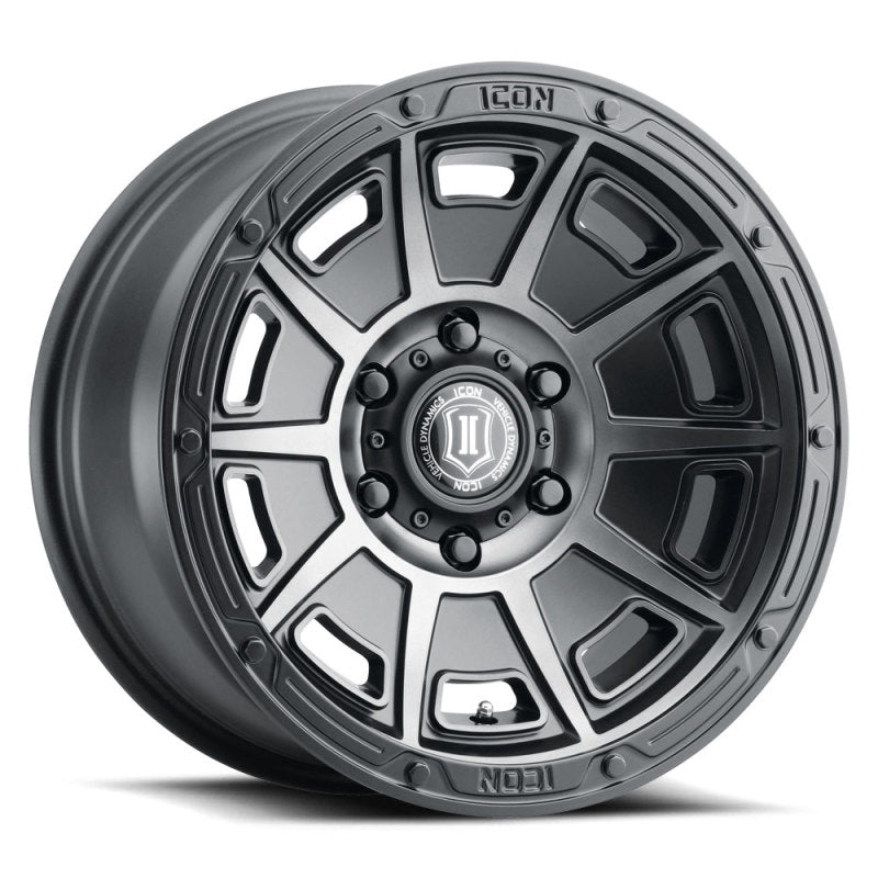 ICON Victory 17x8.5 6x135 6mm Offset 5in BS Smoked Satin Black Tint Wheel-LTW Motorsports