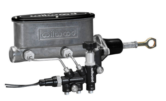 Wilwood HV Tandem M/C Kit w L/H Bracket & Prop Valve - 7/8in Bore-W/Pushrod - Early Mustang-LTW Motorsports