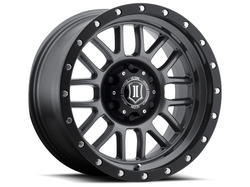 ICON Alpha 17x8.5 5x5 0mm Offset 4.75in BS 71.5mm Bore Gun Metal Wheel-LTW Motorsports