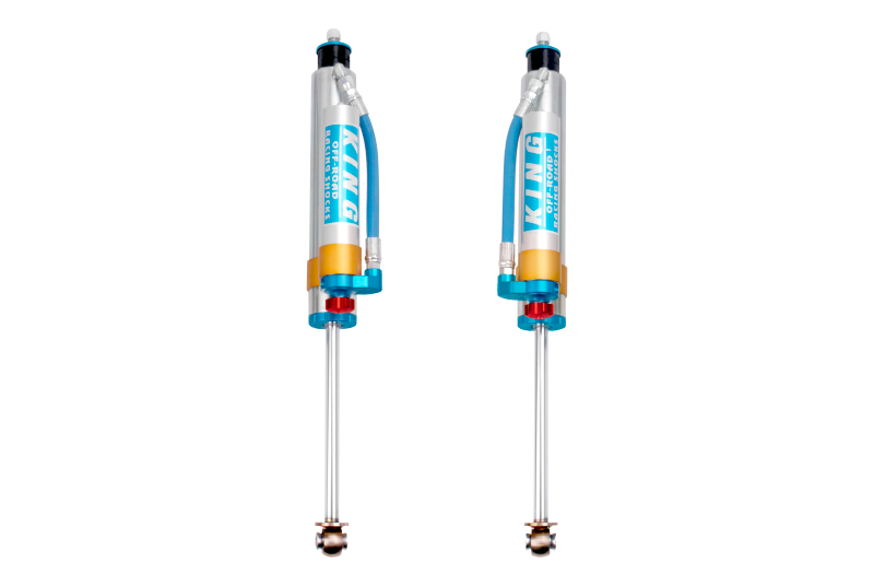 King Shocks 07-18 Jeep Wrangler JK Front 2.5 Dia Piggy Hose Res Shock 0-2in Lift w/Adjuster (Pair)-LTW Motorsports