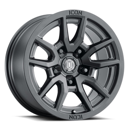 ICON Vector 5 17x8.5 5x150 25mm Offset 5.75in BS 110.1mm Bore Satin Black Wheel-LTW Motorsports