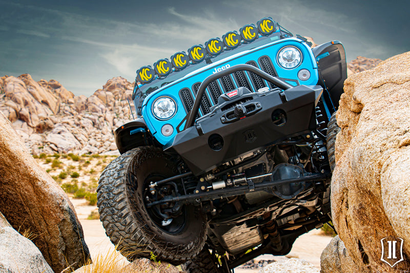 ICON 07-18 Jeep Wrangler JK Pro Series Front Bumper Rec Winch Mount w/Bar/Tabs-LTW Motorsports