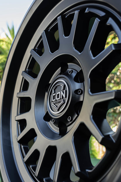 ICON Anza 17x8.5 5x5 -6mm Offset 4.5in BS 71.5mm Hub Bore Satin Black Wheel-LTW Motorsports