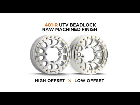 Aluminum Wheels 15x6 MR401 Beadlock UTV Titanium GY Matte Black Ring Method
