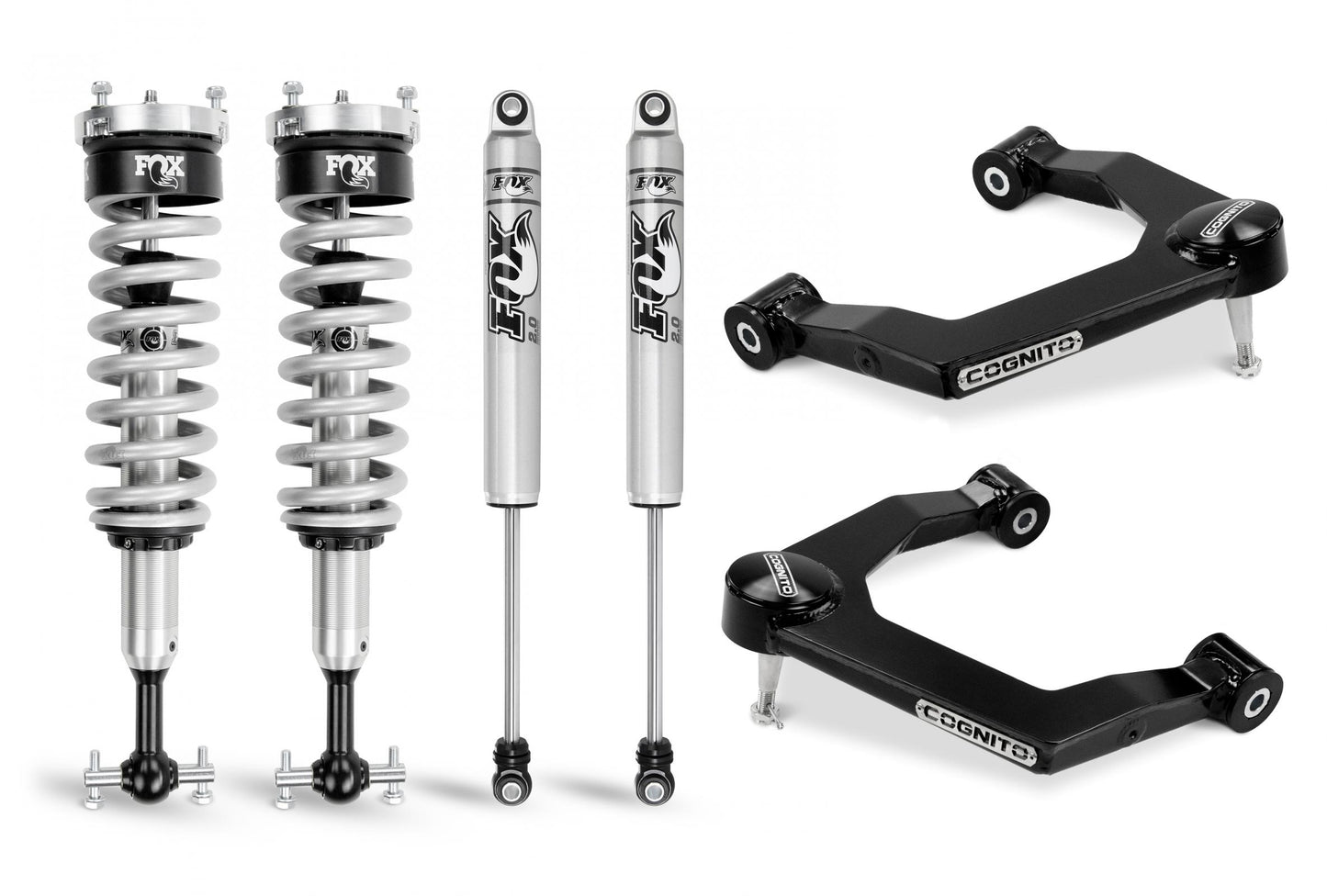 Cognito 3-Inch Performance Leveling Kit With Fox PS Coilover 2.0 IFP Shocks for 19-24 Silverado/Sierra 1500 2WD/4WD