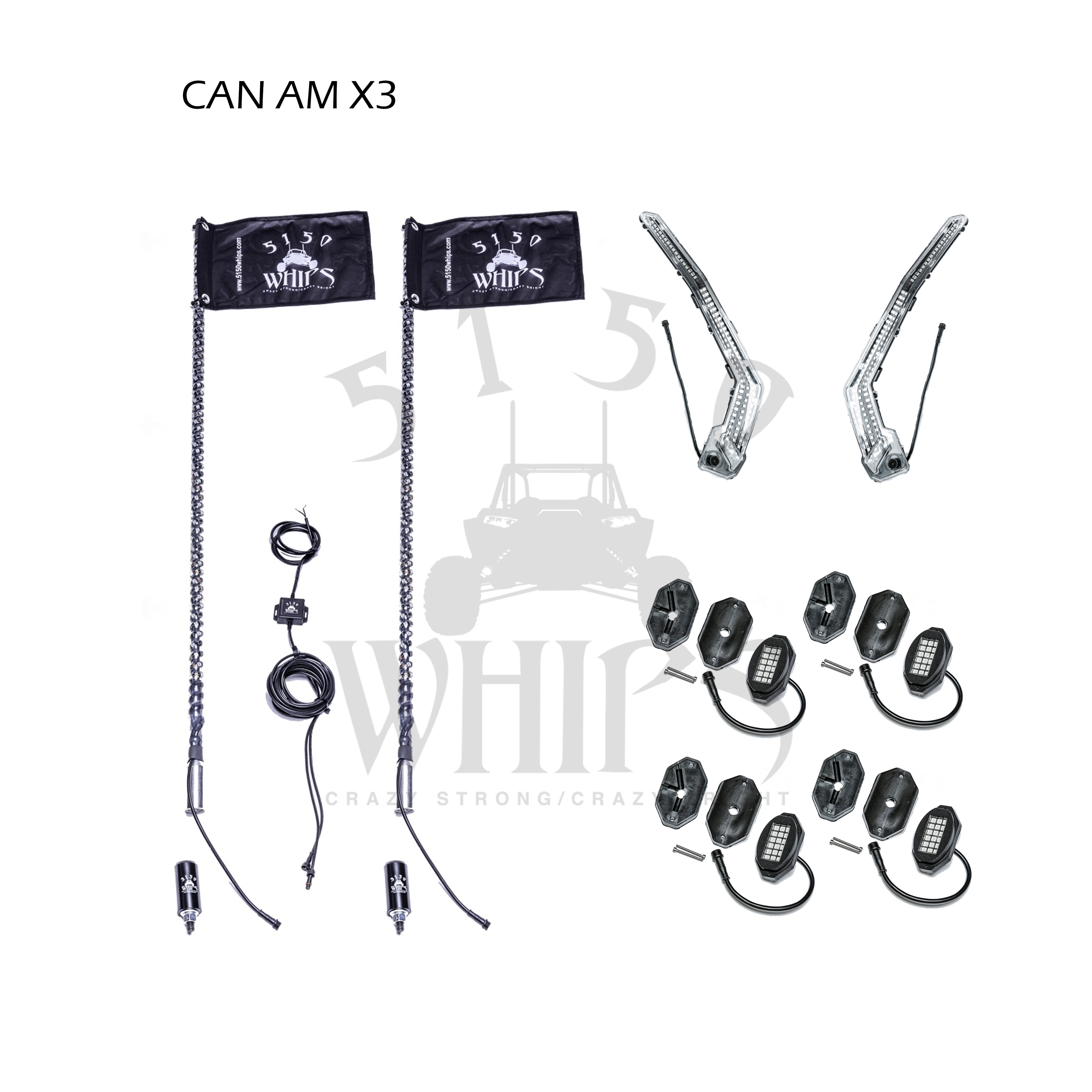 thumbnail image 2 of 3 Amber LED Cube Pods Wiring Kit For Can Am Maverick X3 Max 2017-2023 - Spotlights 80W 8000LM 2 of 4