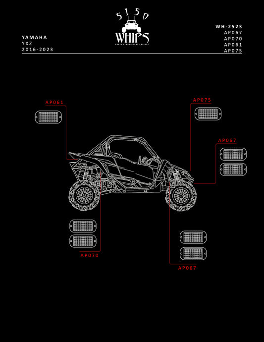 Rock Light 2.0 Bracket Kit (YXZ)-LTW Motorsports